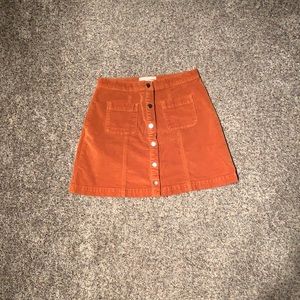 Urban Outfitters Women’s Corduroy Skit, Burnt Orange, Size Medium
